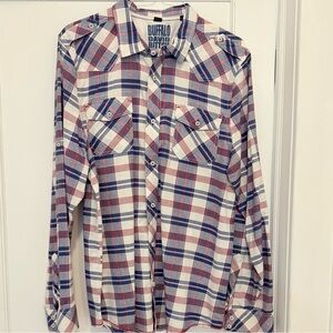 Buffalo David Bitton Red and Blue Plaid Shirt Sz. XL